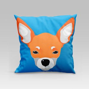 Capa De Almofada Estampada Pet Dog Em Veludo Suede 45cm X 45cm Raças Cachorros Chihuahua