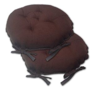 Kit 02 Almofadas Futon Redondo Assento Para Cadeira 40x40 Marrom