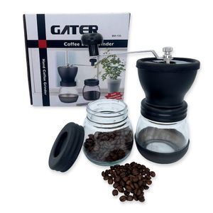 Moedor De Café Manual Vidro Plástico Inox Cerâmica Cor:preto