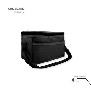 Bolsa Térmica 4 L Porta Marmita Fitness Bebidas Cor:preta
