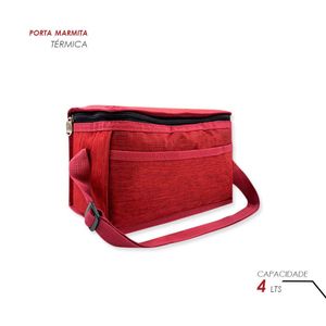 Bolsa Térmica 4 L Porta Marmita Fitness Bebidas Cor:vermelha