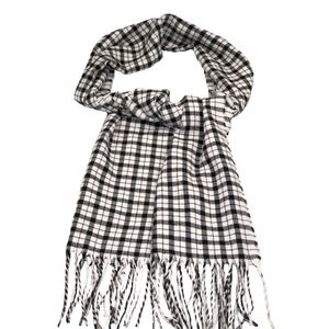 Cachecol Xadrez Cinza E Preto