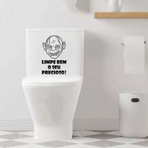 Adesivo Vinil Decorativo Tampa De Vaso Sanitário Limpe Bem O Seu Precioso Cor Preto
