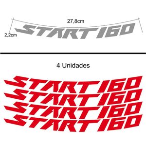 Adesivo Premium Roda Moto Honda Start 160 Cor Vermelho
