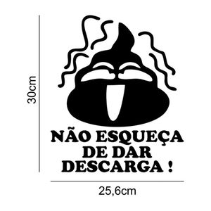 Adesivo Vinil Decorativo Tampa De Vaso Sanitário Não Esqueça De Dar Descarga Cor Preto