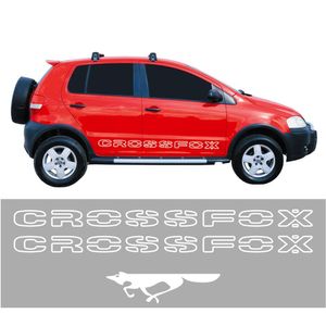 Kit Faixas Crossfox 2006 07 Adesivo Lateral Branco Volkswagen Cor Branco