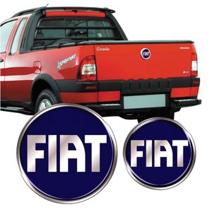 Adesivo Emblema Tampa Traseira Fiat Strada 2005 à 2008 Azul Cor Azul