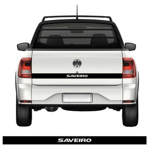 Faixa Tampa Traseira Saveiro 2014 Em Diante Adesivo Preto Cor Preto