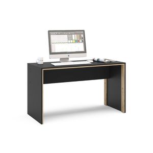 Mesa Los Angeles 135cm Em Mdp Politorno Preto Com Carvalho Claro