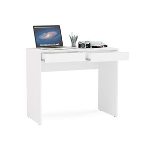 Mesa Tijuca 90cm 2 Gavetas Politorno Branco