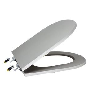 Assento Sanitário Poliéster Para Louça Riviera-smart (celite) Super Luxo Cromado Stone Cinza Fosco