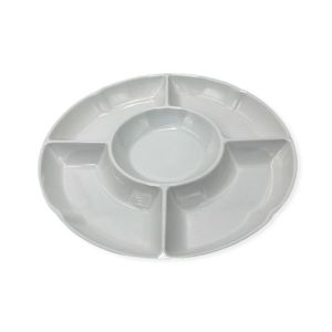 Petisqueira Redonda 5 Divisórias Para Frios E Petiscos 30cm