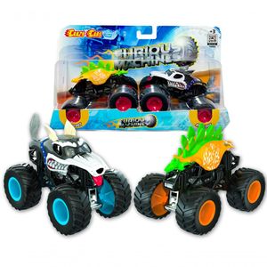 Kit 2 Carrinhos Furious Machine Monster Truck 1:64 Big Foot Fm009