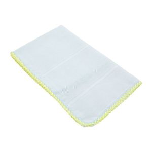 Fraldinha De Boca Ponto Cruz Com Crochet 30x40cm Mabber Amarelo