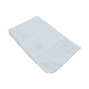 Fraldinha De Boca Ponto Cruz Com Crochet 30x40cm Mabber Cinza
