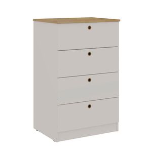 Comoda Simm 4 Gavetas Branco / Savana