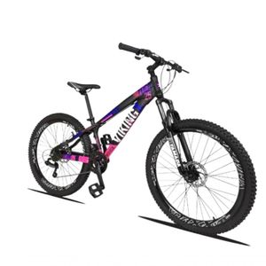 Bicicleta Vikingx Freeride Aro 26 Câmbios Shimanos 21v Preto Rosa