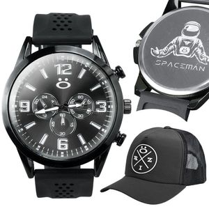 Relogio Masculino Silicone Ajustavel Analogico + Bone Trucker Presente Redinha Qualidade
