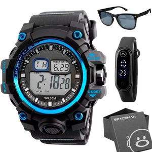 Relogio Masculino Prova Dagua + Caixa Alarme Ajustavel Original Esportivo Robusto Grande Presente