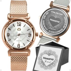 Relogio Feminino Banhado Inox Silicone Aço Caixa Rose Casual Moda Inoxidável Social Personalize