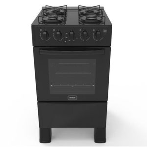 Fogão 4 Bocas A Gás Acendimento Automático Realce Glass Bivolt Cr206 Preto Preto 127/220