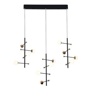 Pendente Fuxico Dourado - Preto- Branco