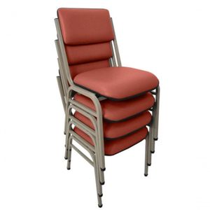 Kit Com 4 Cadeiras Para Auditórios Linha Hotel Smart Vermelho