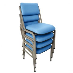 Kit Com 4 Cadeiras Para Auditórios Linha Hotel Smart Azul