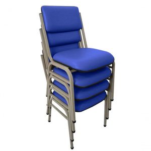 Kit Com 4 Cadeiras Para Auditórios Linha Hotel Smart Azul