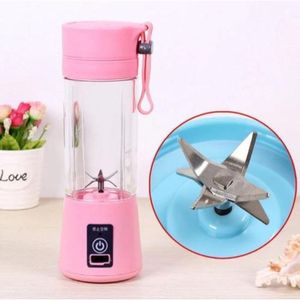 Mini Liquidificador Portátil 6 Lâminas Usb - Rosa