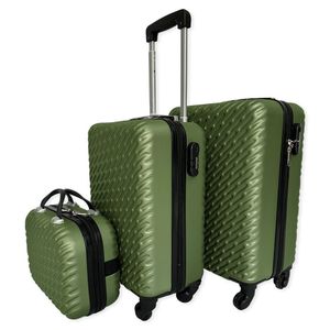 Kit De 3 Malas De Viagem - Práticas E Estilosas Para Viagens Cor:verde água
