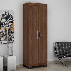 Armário Multiuso 2 Portas Com Chave Asteca Valdemóveis Chocolate