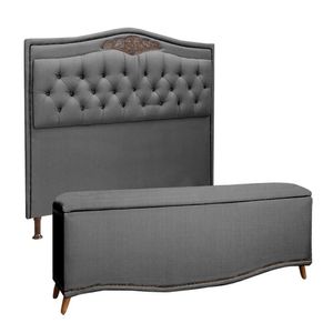 Cabeceira E Calçadeira Holanda 140cm Shop Das Cabeceiras Trovão