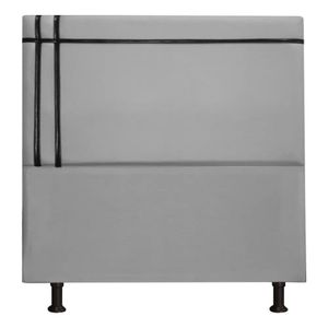 Cabeceira Royal 90cm Linho Fita Preta Shop Das Cabeceiras Grafite
