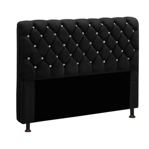 Cabeceira Fernanda 1,40 Casal Veludo Shop Das Cabeceiras Preto