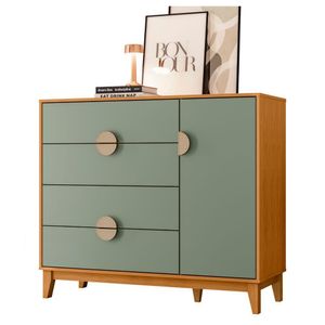 Cômoda Sapateira 4 Gavetas Tibagi Cinamomo Sálvia