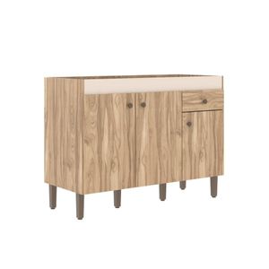 Balcão 120 Cm Co11203 Veneza Carvalho Oak Cristalo Decibal