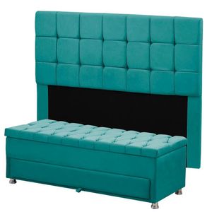 Cabeceira Julia Calçadeira Munique 140cm Shop Das Cabeceiras Ciano