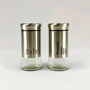 Kit Porta Pimenta + Saleiro 12cm - Inox