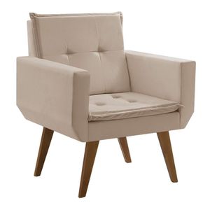 Poltrona Decorativa Taurus 1 Lugar Base Palito Tecido Suede