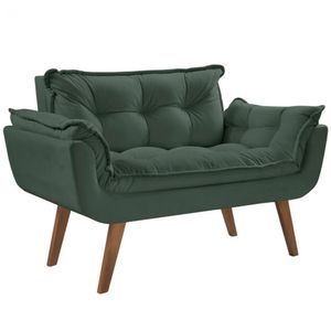 Poltrona Namoradeira 2 Lugares Opalla Dsalla Suede Verde