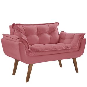 Poltrona Namoradeira 2 Lugares Opalla Suede Dsalla Rosa