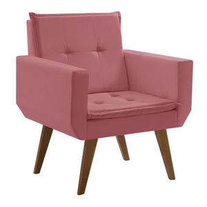 Poltrona Decorativa Taurus 1 Lugar Base Palito Tecido Suede