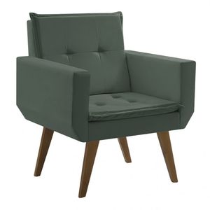 Poltrona Decorativa Taurus 1 Lugar Base Palito Tecido Suede