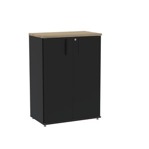 Armário Intermediário 02 Portas Pivotante Aic1100 Noce Naturalle-preto