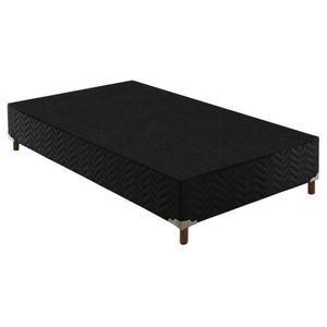 Box Solteiro íris 42x88x188cm Com Colchão Solteiro Unique D33 Plus Duoface 16x88x188cm Preto Elegancy