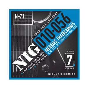 Encordoamento P/ Guitarra Nig N71 7 Cordas 10/56 - Ec0070