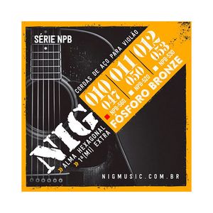 Encordoamento Nig P/ Violão Aço Nig Npb560 .010/.047 Fósforo Bronze - Ec0242