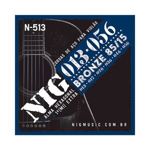 Encordoamento Nig Bronze N-513 P/ Violão Aço 13/56 - Ec0527
