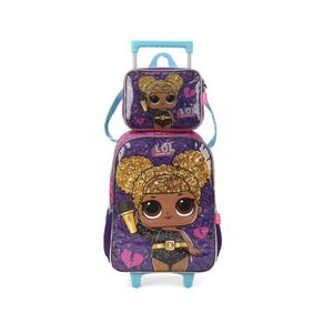 Mochila De Rodinhas E Lancheira Lol Surprise Roxo Luxcel